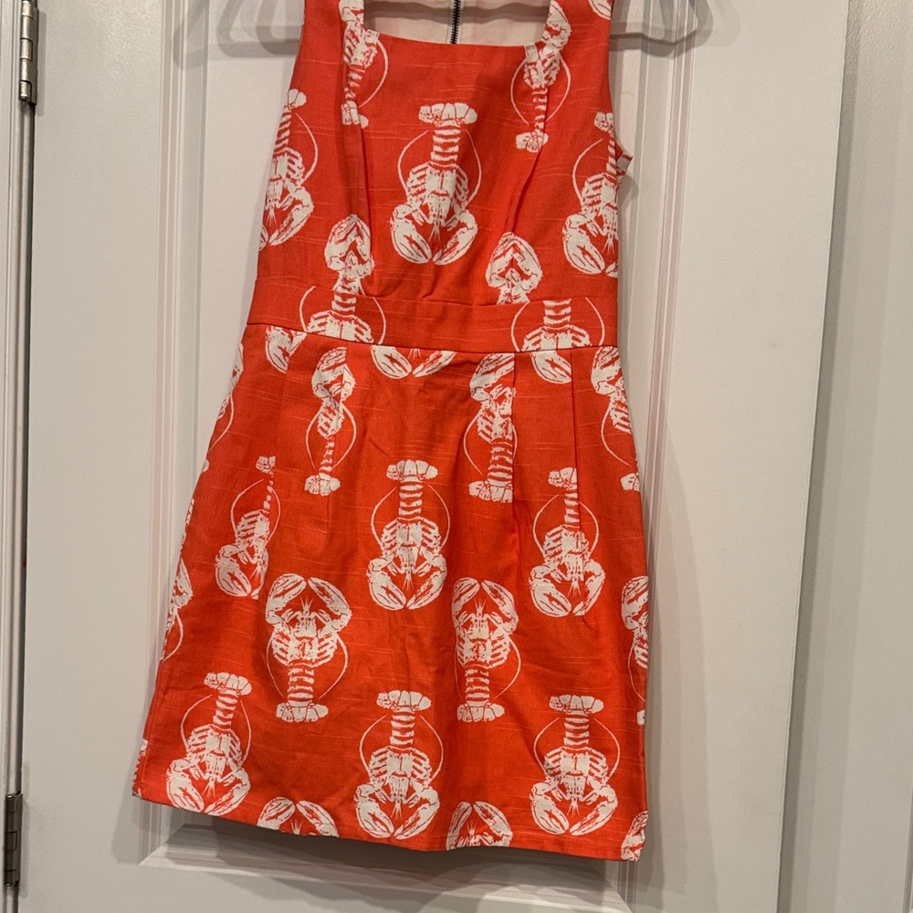 Red Lobster Print Sleeveless Dress